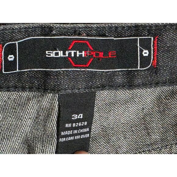 Southpole Men’s Straight Fit Jeans Gray Wash 34 - Picture 4 of 7